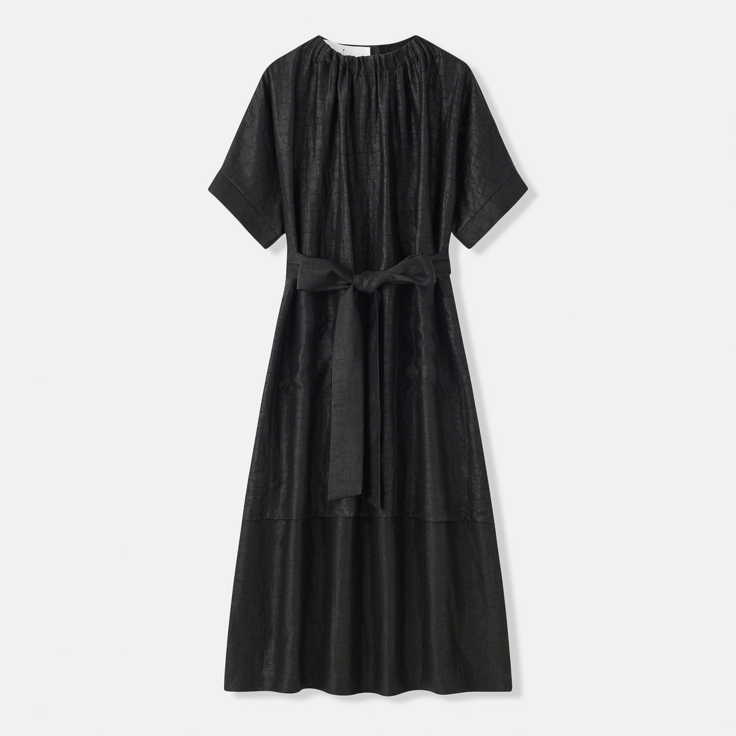 Short-Sleeved Tea Silk Dress