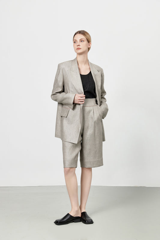 Long Linen Blazer