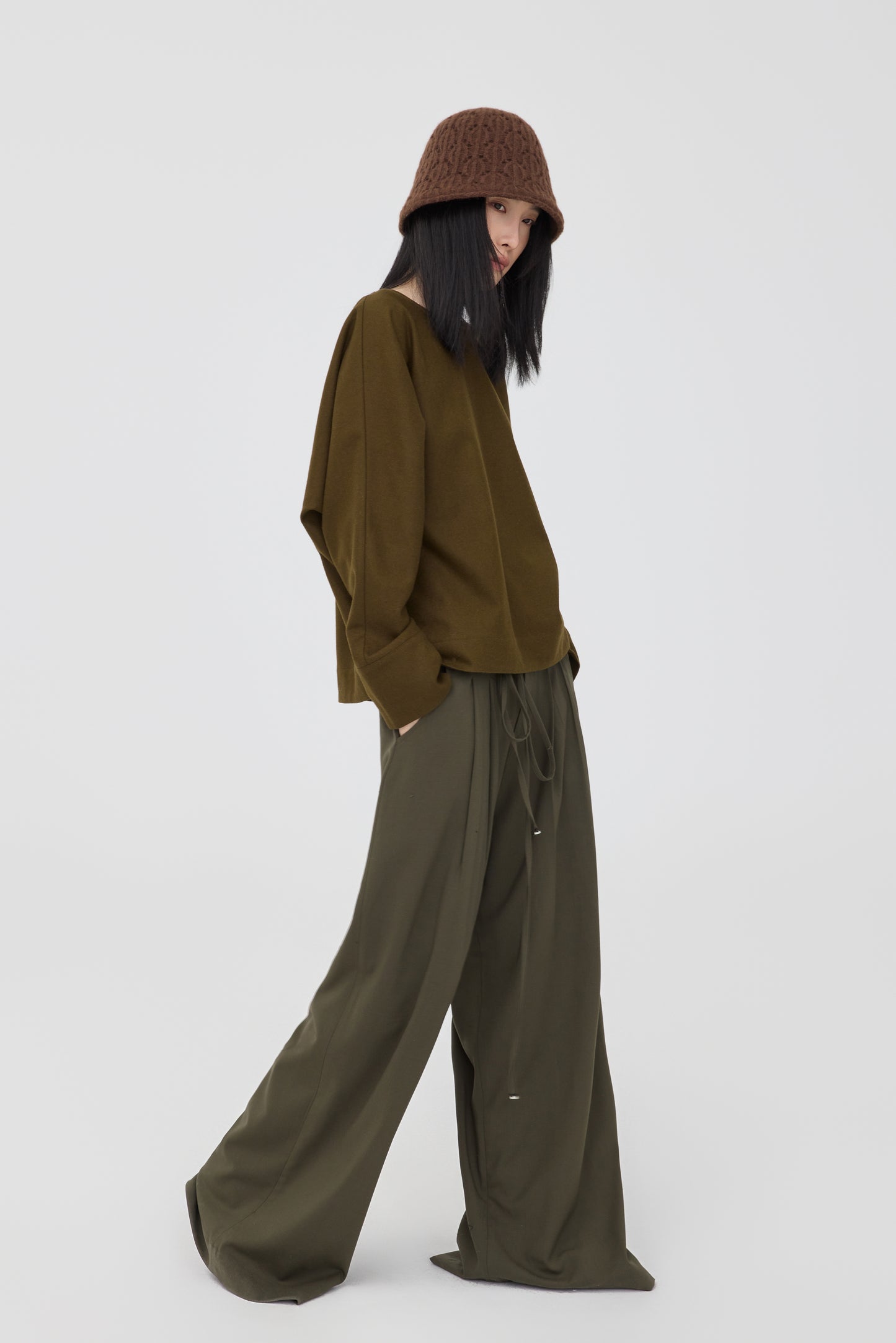 GEFINO LODEN TOP - OLIVER GREEN