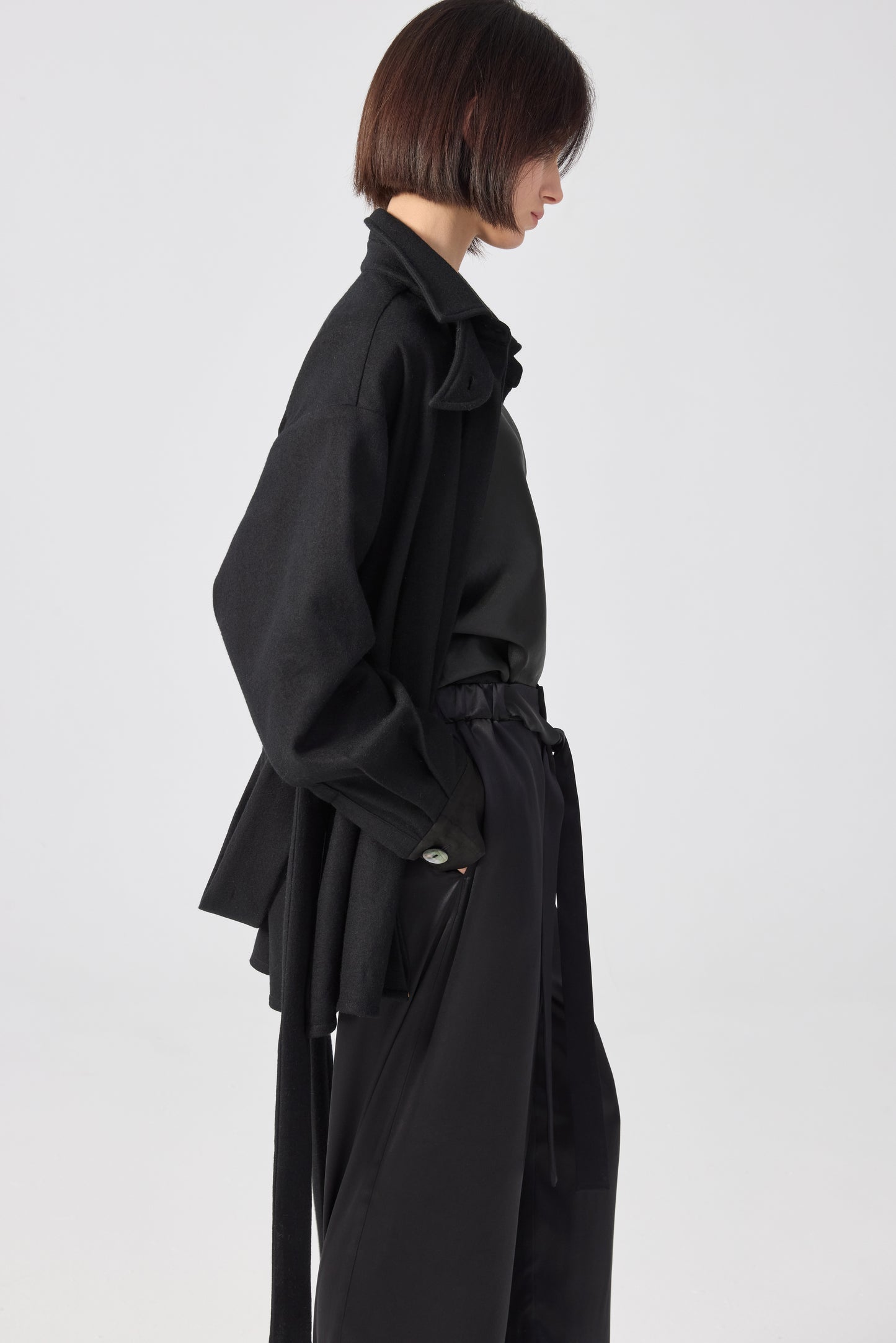 SYN WOOL SHIRT - BLACK