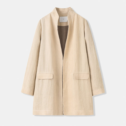 Simple Silhouette Linen Coat