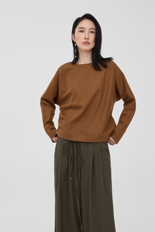 GEFION LODEN TOP – CAMEL