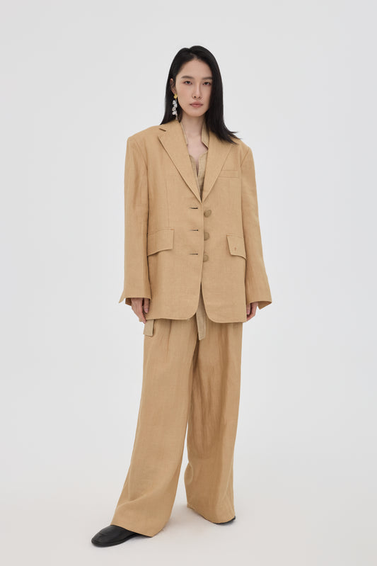 Sand Linen Blazer