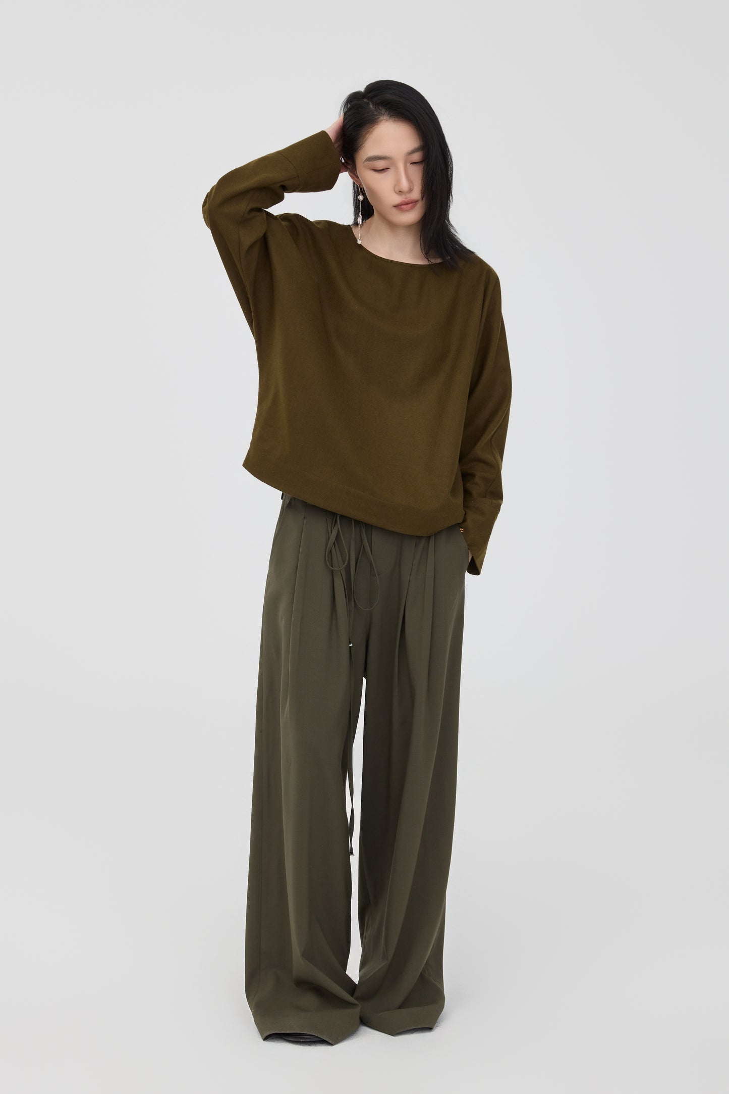 GEFINO LODEN TOP - OLIVER GREEN