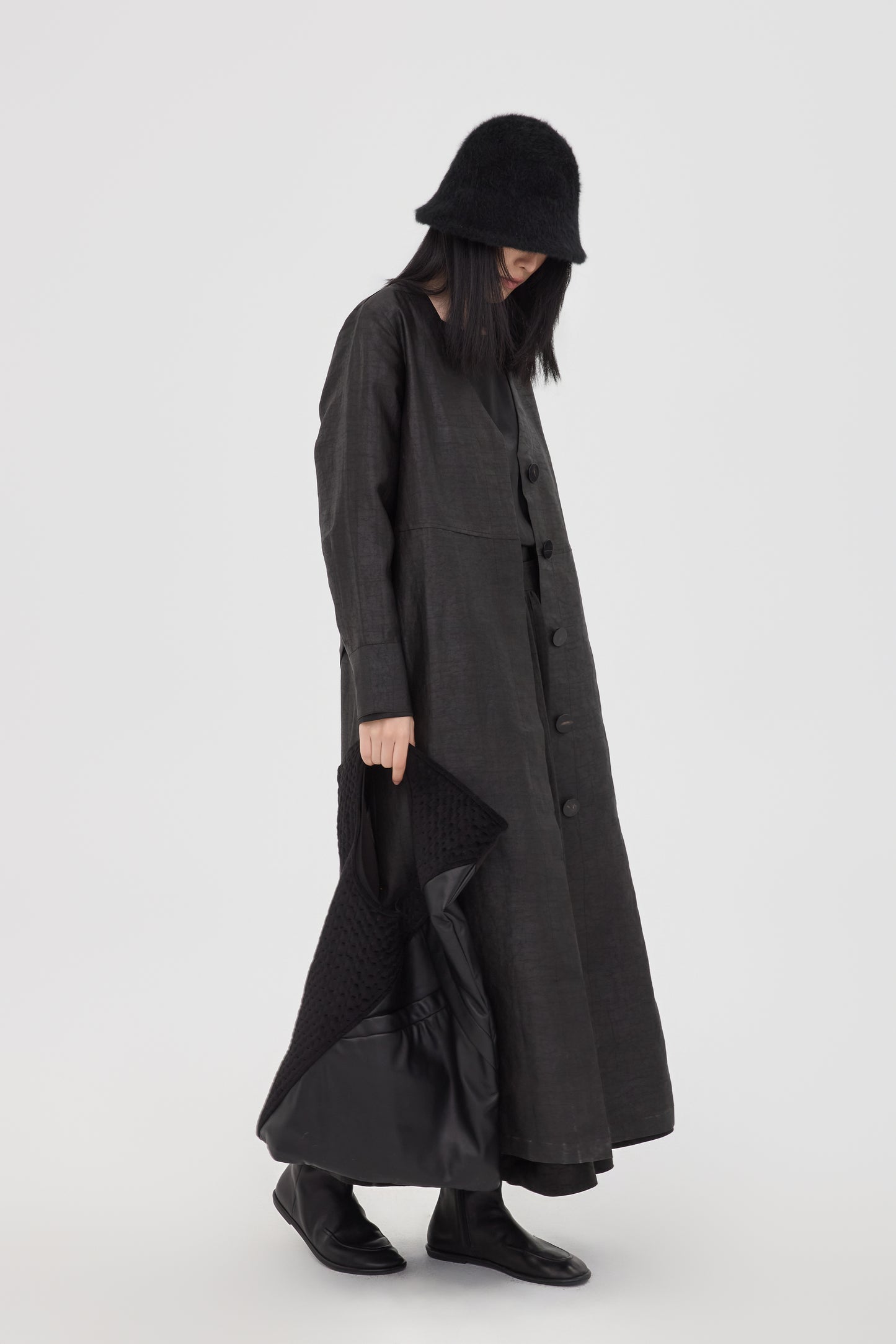VARA TEA SILK COAT-BROWN