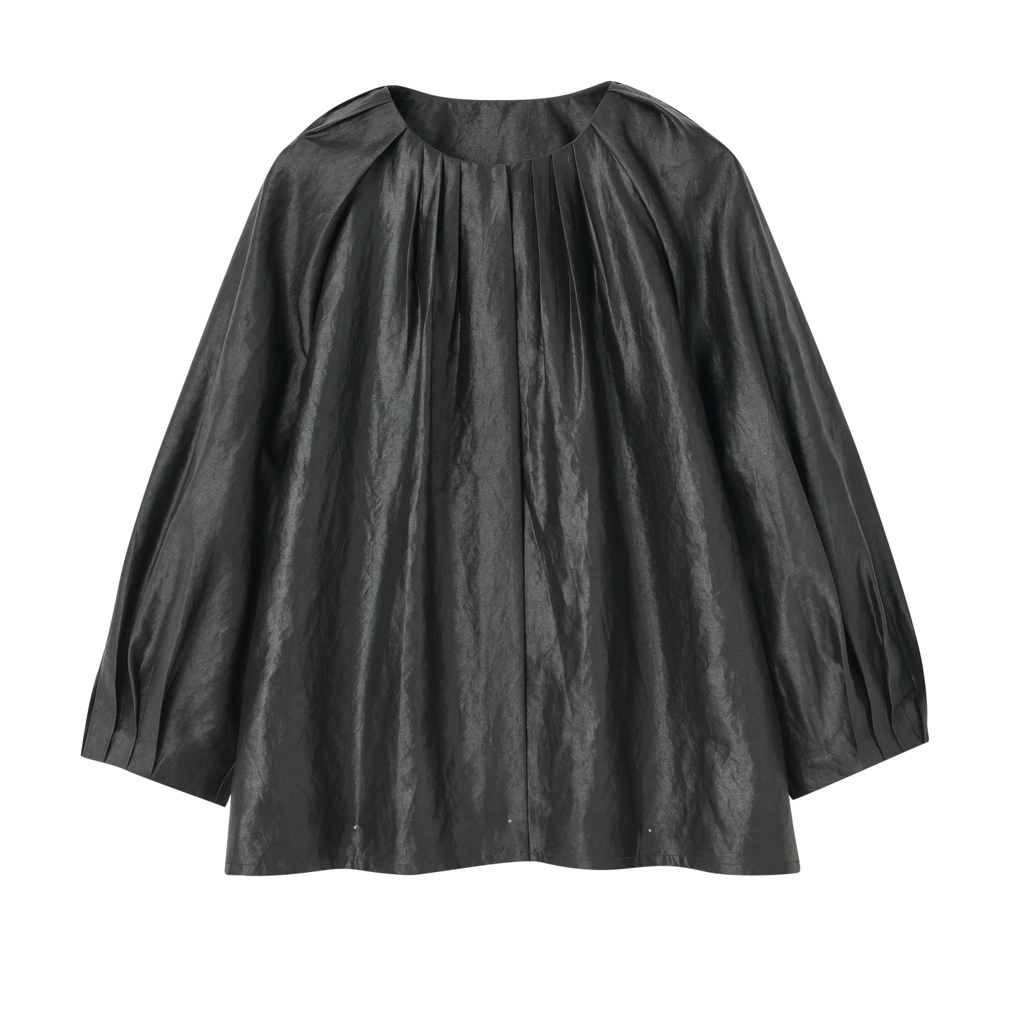 Pleated Tea Silk Shirt