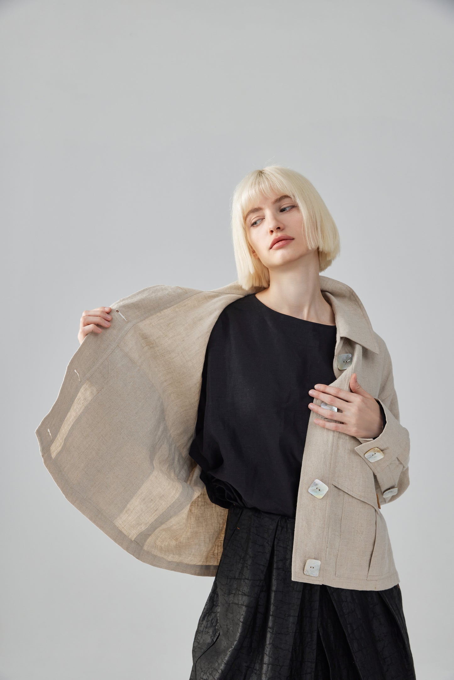 Beige Linen Jacket