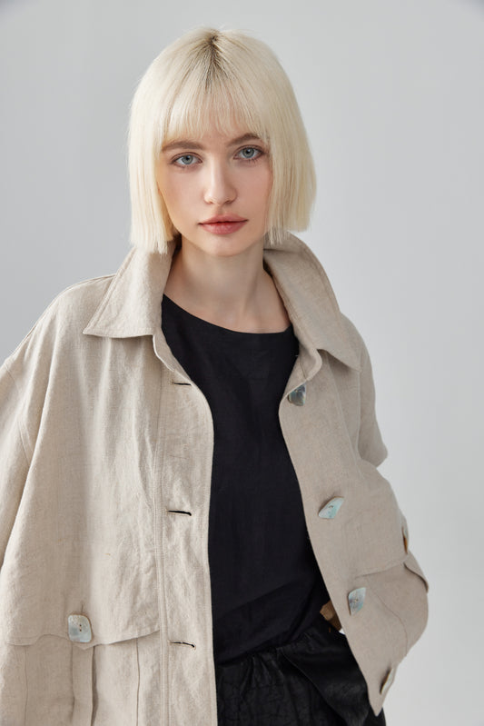 Beige Linen Jacket