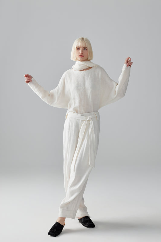 White Linen Top