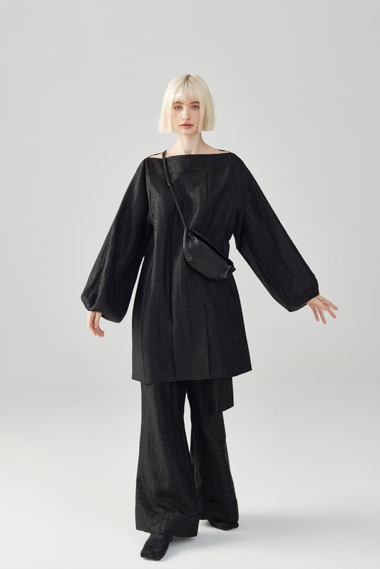 Flared Tea Silk Trousers
