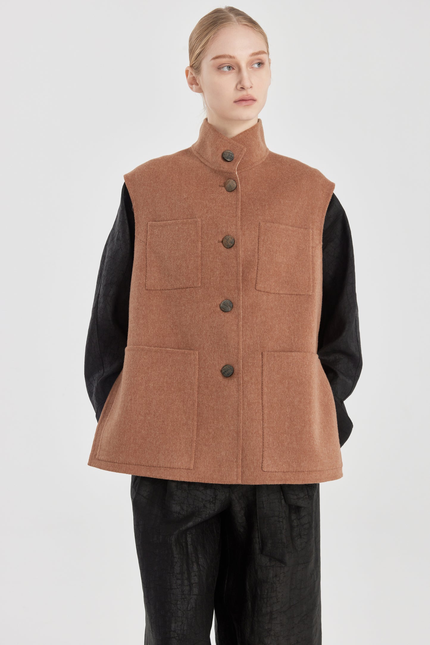 Button Up Loden Wool Vest