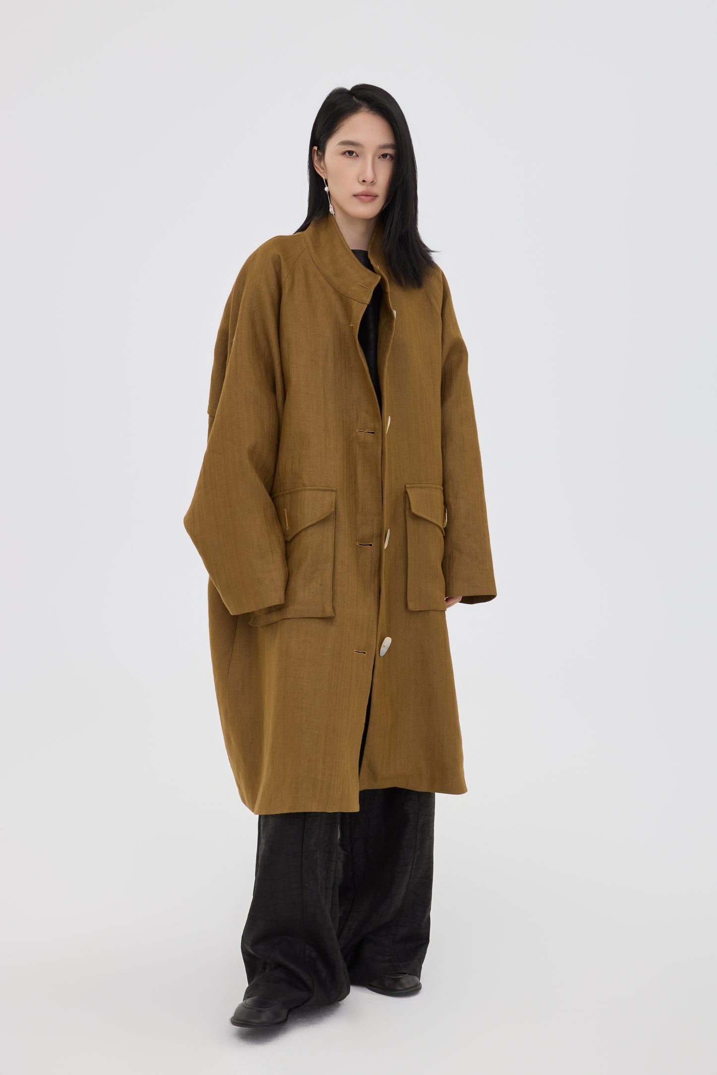 Oversized Linen Pearl Jacket