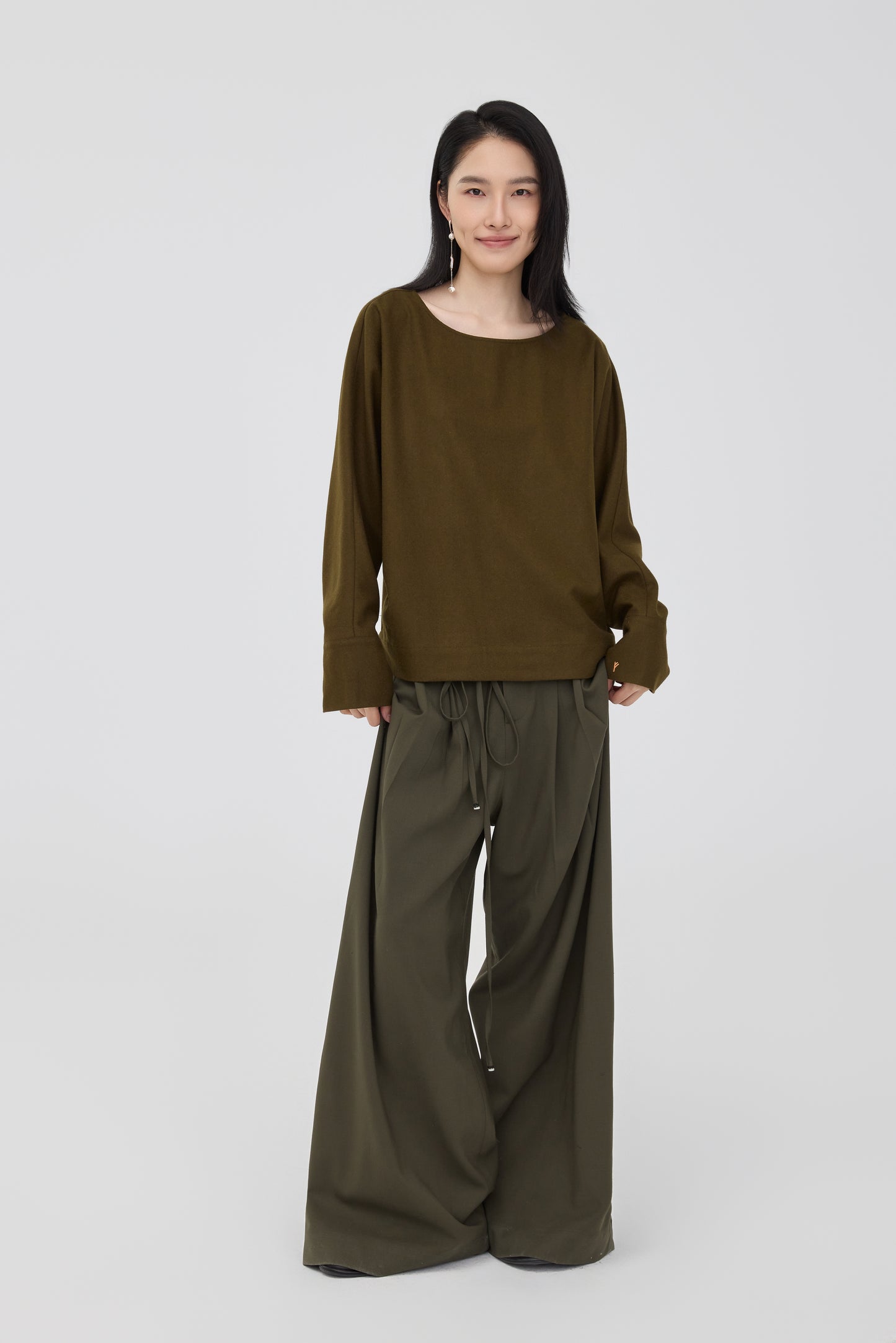 GEFINO LODEN TOP - OLIVER GREEN