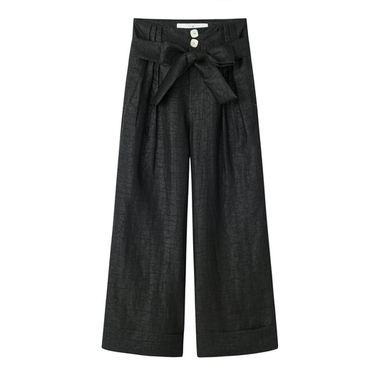 Straight-Leg Tea Silk Trousers