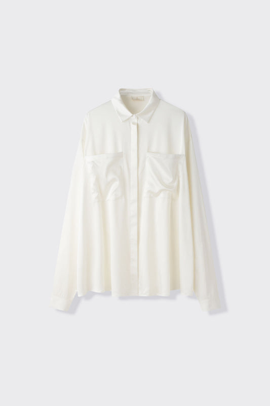 Pointy Collar Silk Shirt