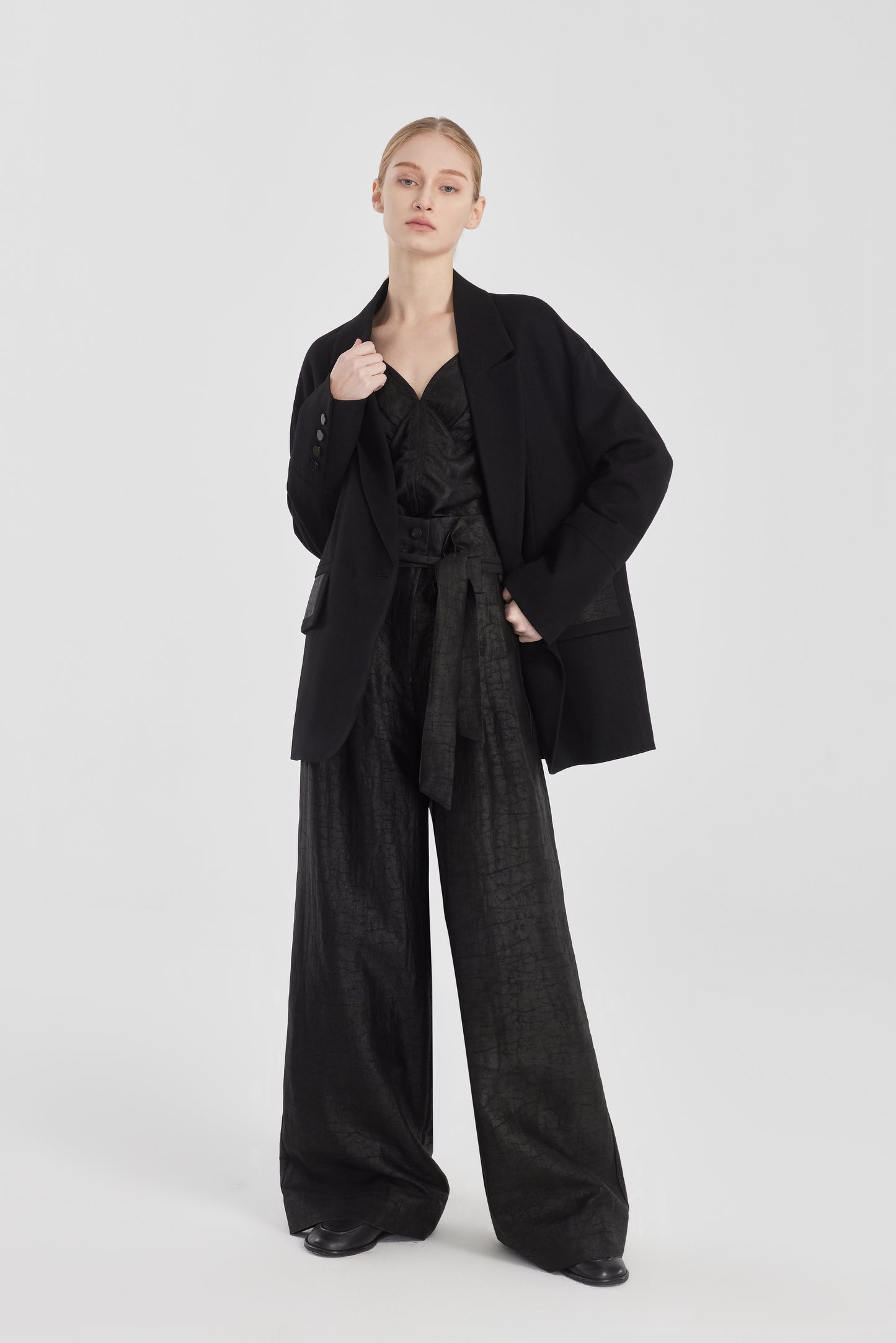 High-Waisted Tea Silk Trousers