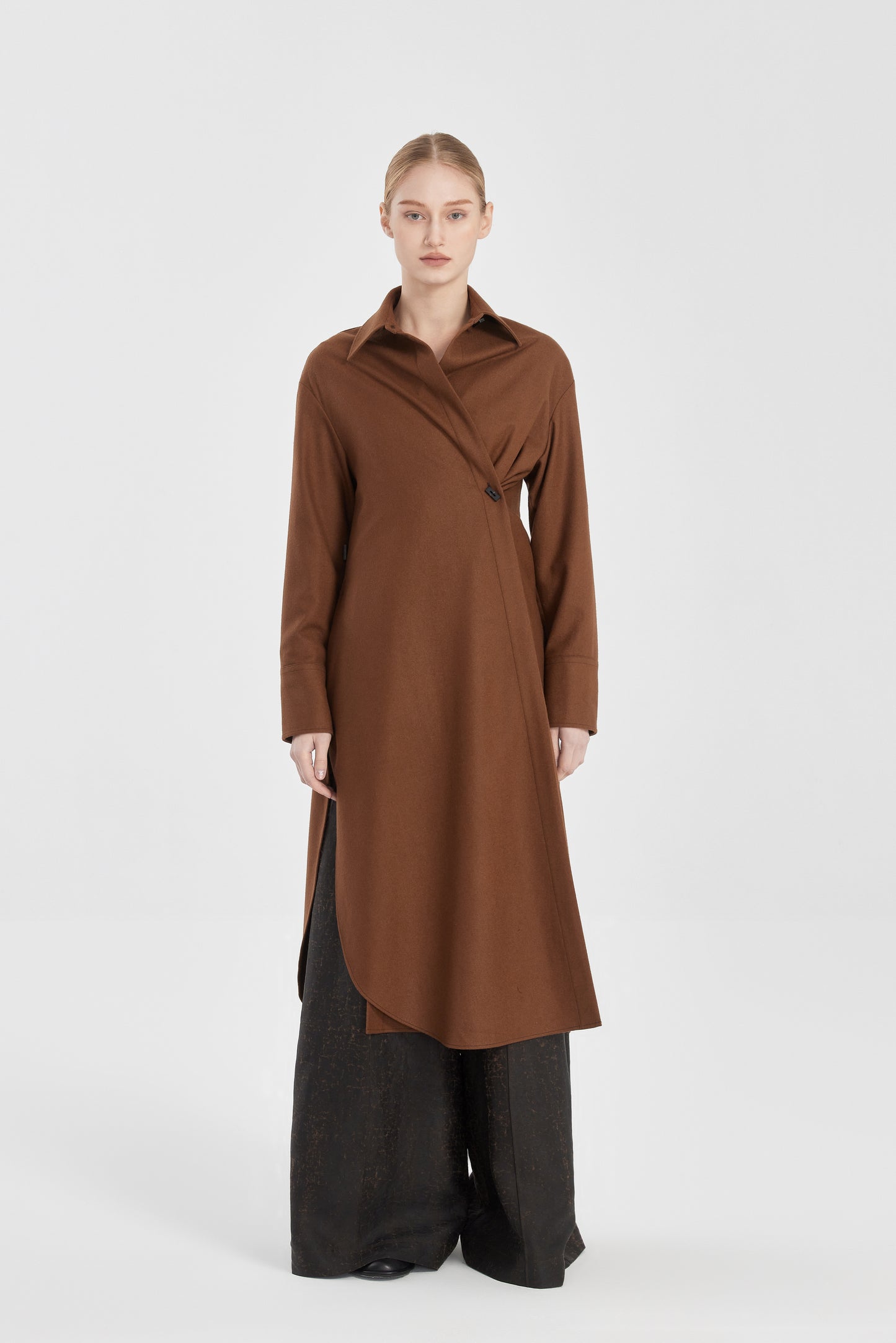 Long Rounded Loden Coat Dress