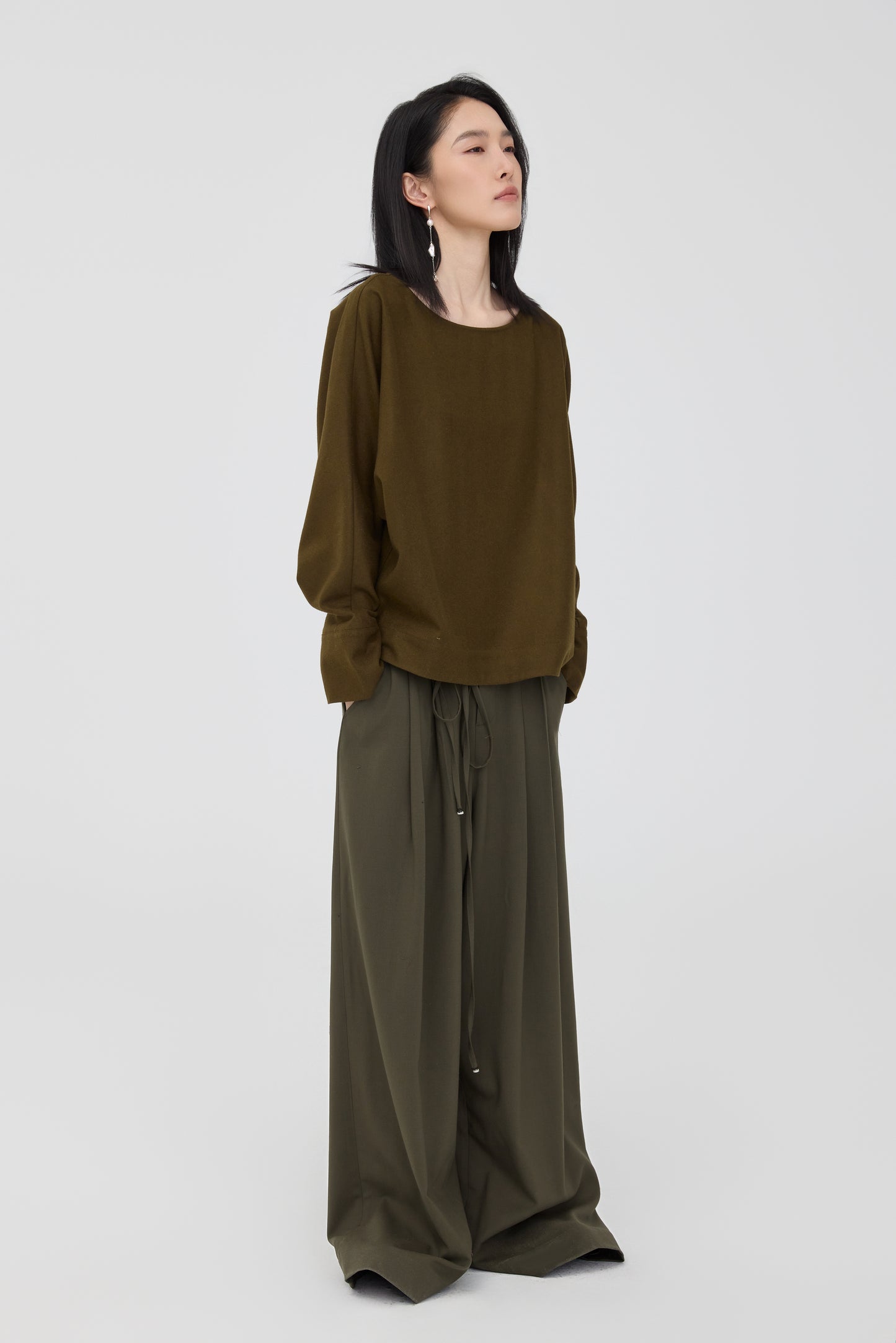 GEFINO LODEN TOP - OLIVER GREEN