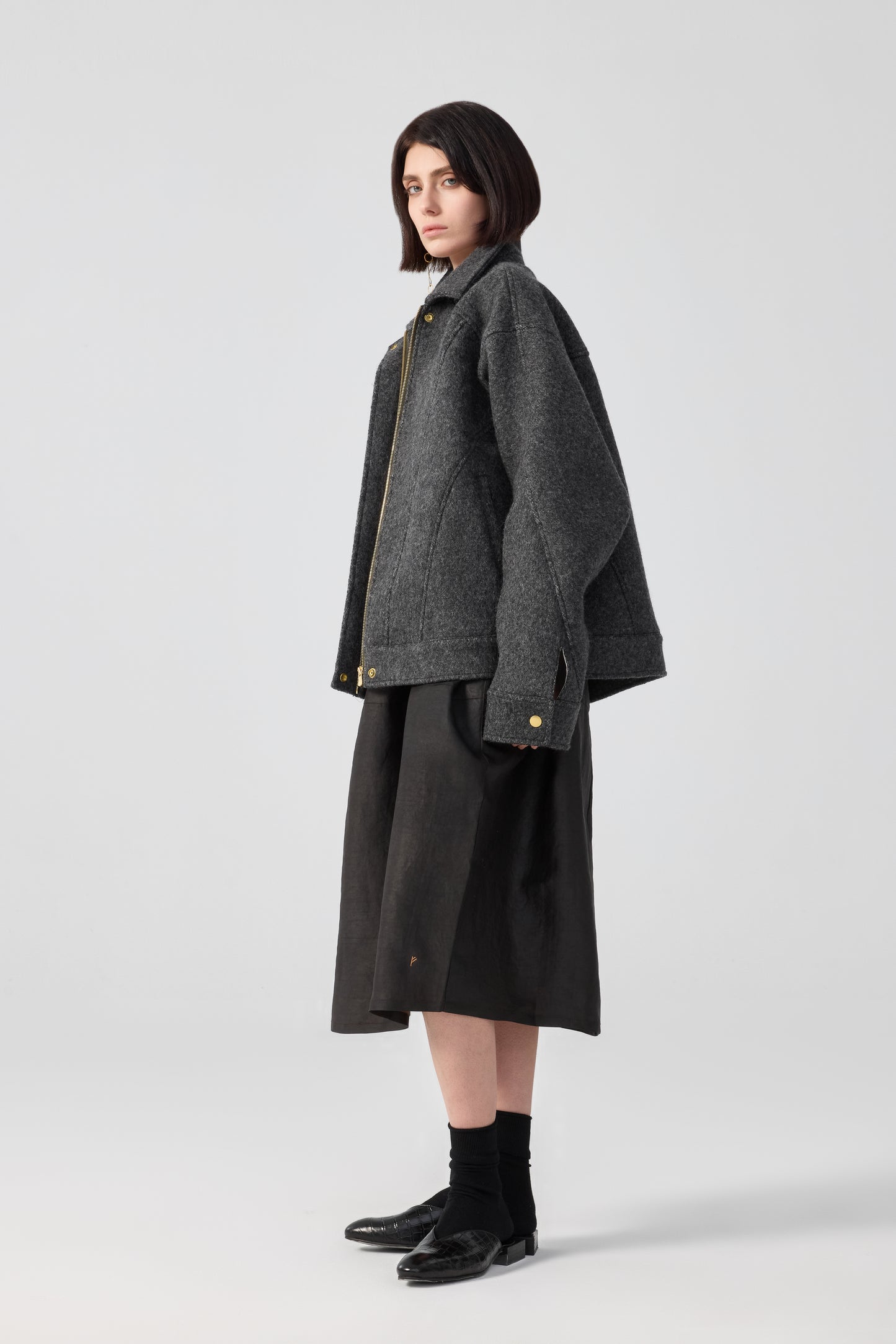 Stone Loden Bomber Jacket
