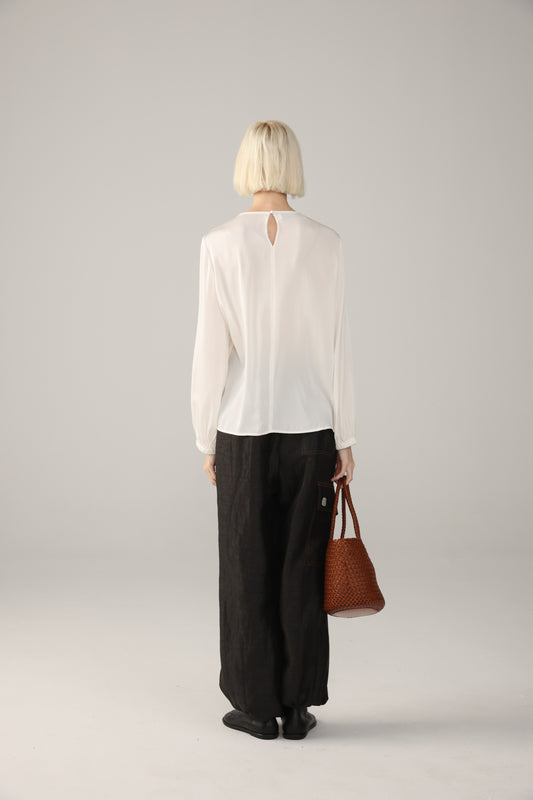 White Silk Blouse