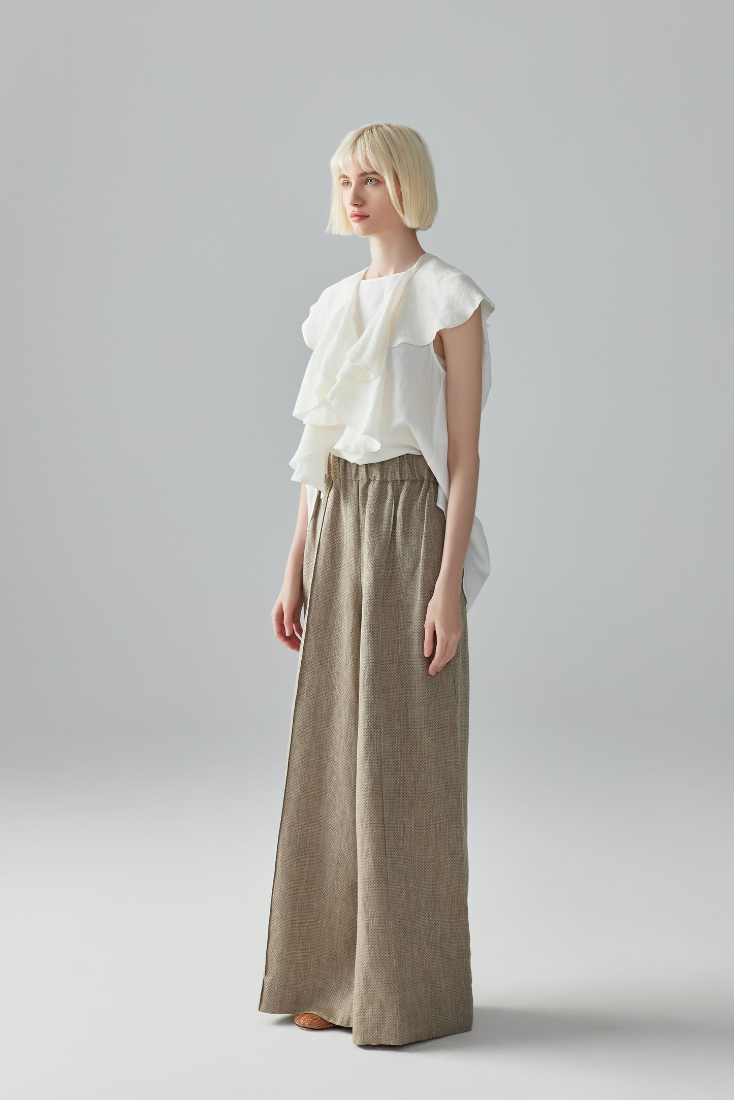 Wide-Leg Linen Trousers