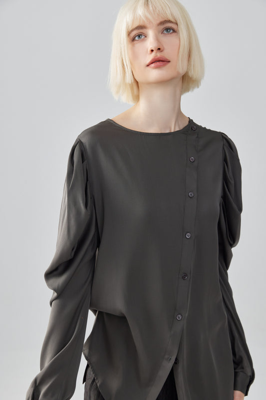 Ruffled Silk Blouse