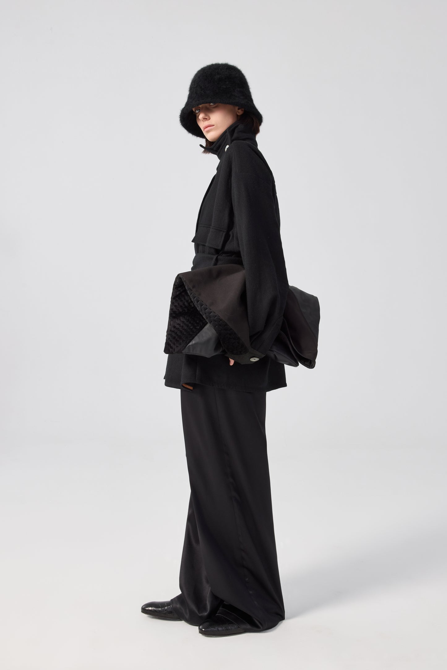 SYN WOOL SHIRT - BLACK