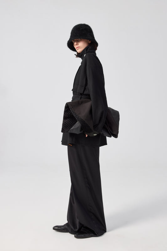 SYN WOOL SHIRT - BLACK