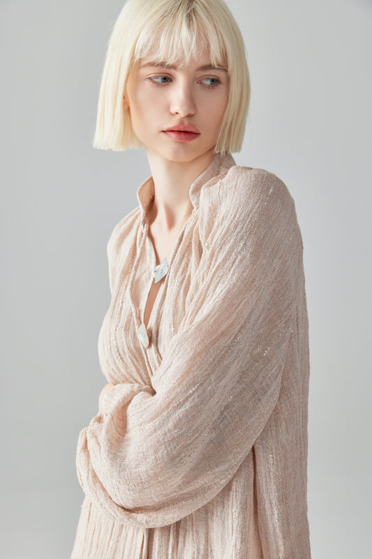 Pink Linen Blouse