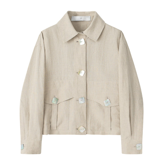 Beige Linen Jacket