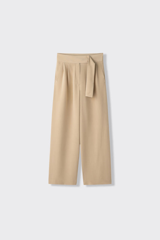 Wide Leg Silk Trousers