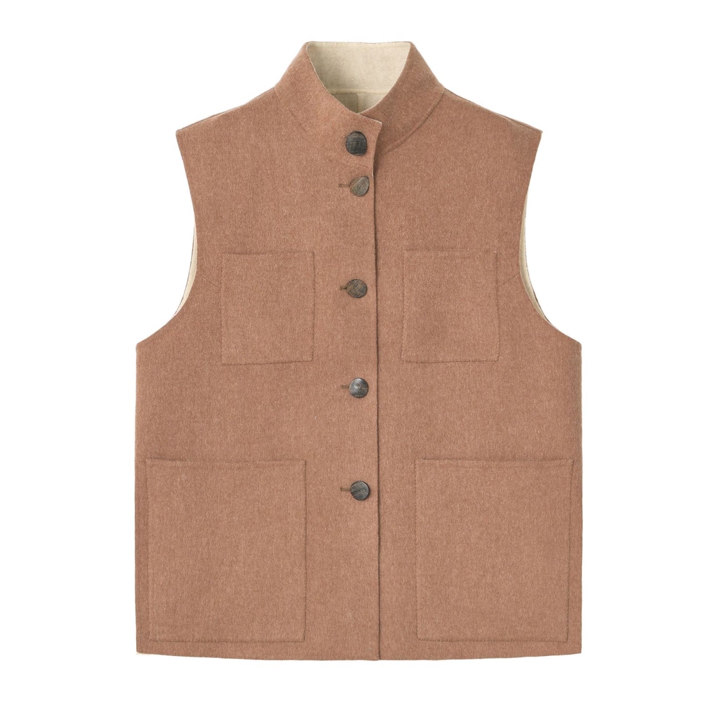 Button Up Loden Wool Vest