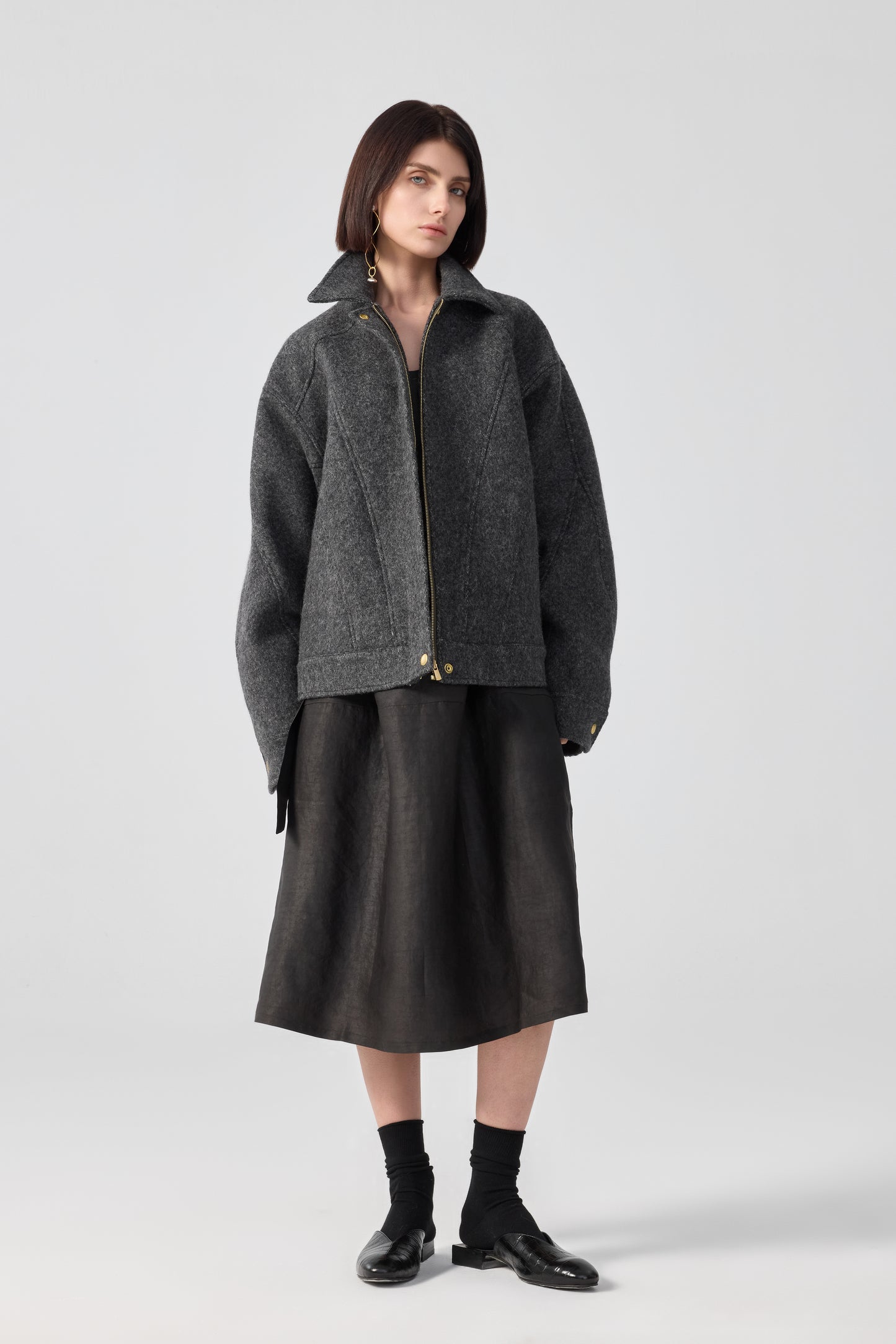 Stone Loden Bomber Jacket