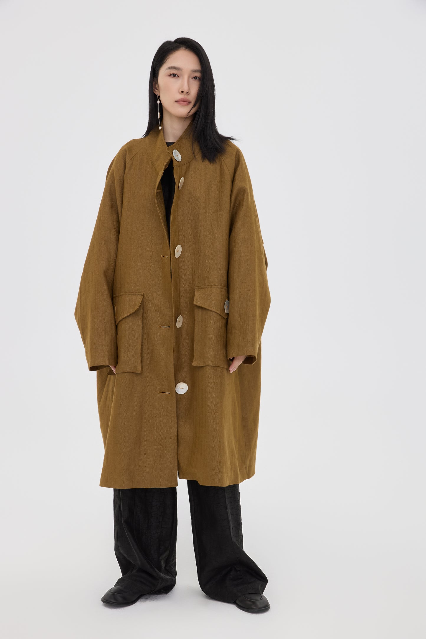 Oversized Linen Pearl Jacket