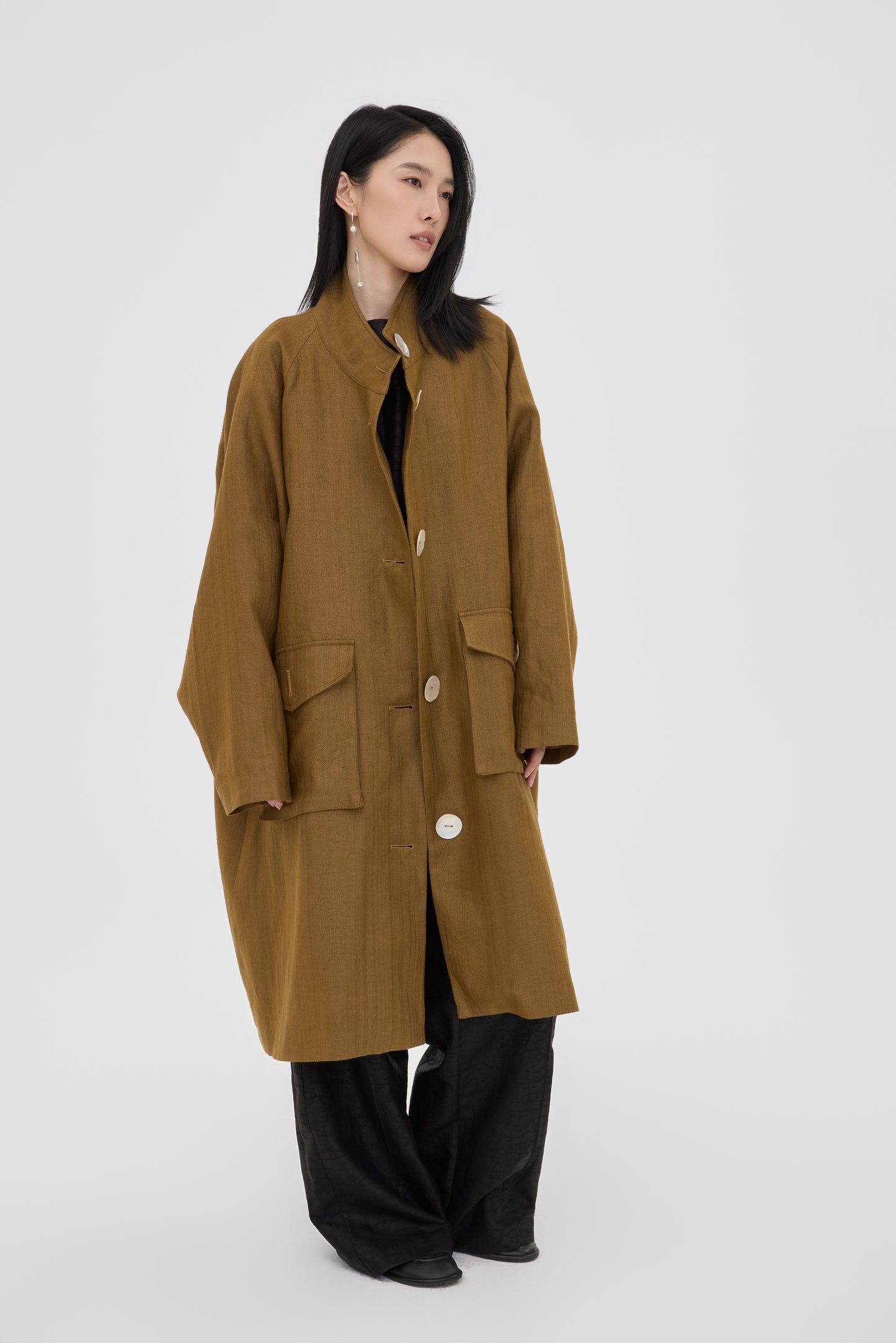 Oversized Linen Pearl Jacket