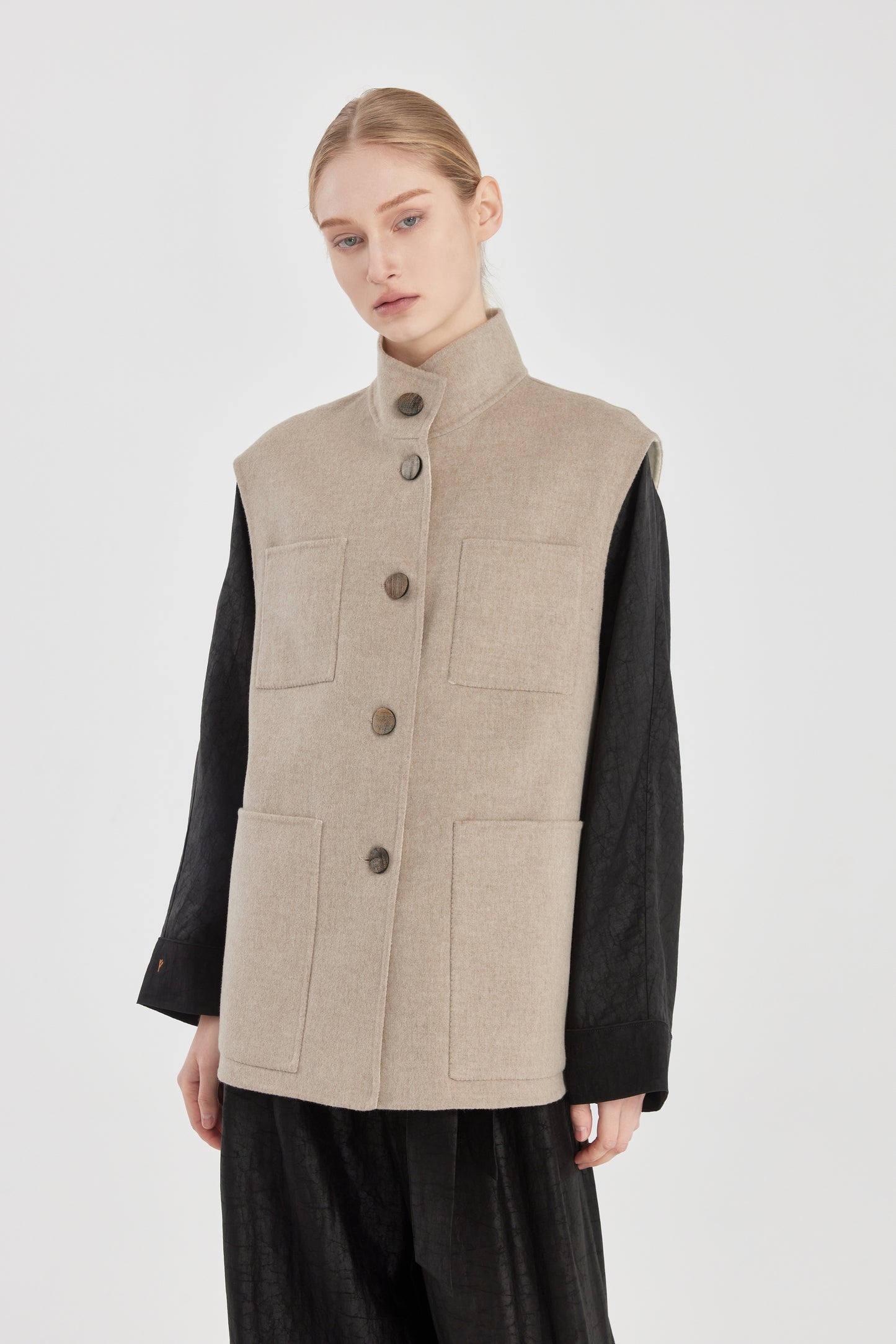 Button Up Loden Wool Vest