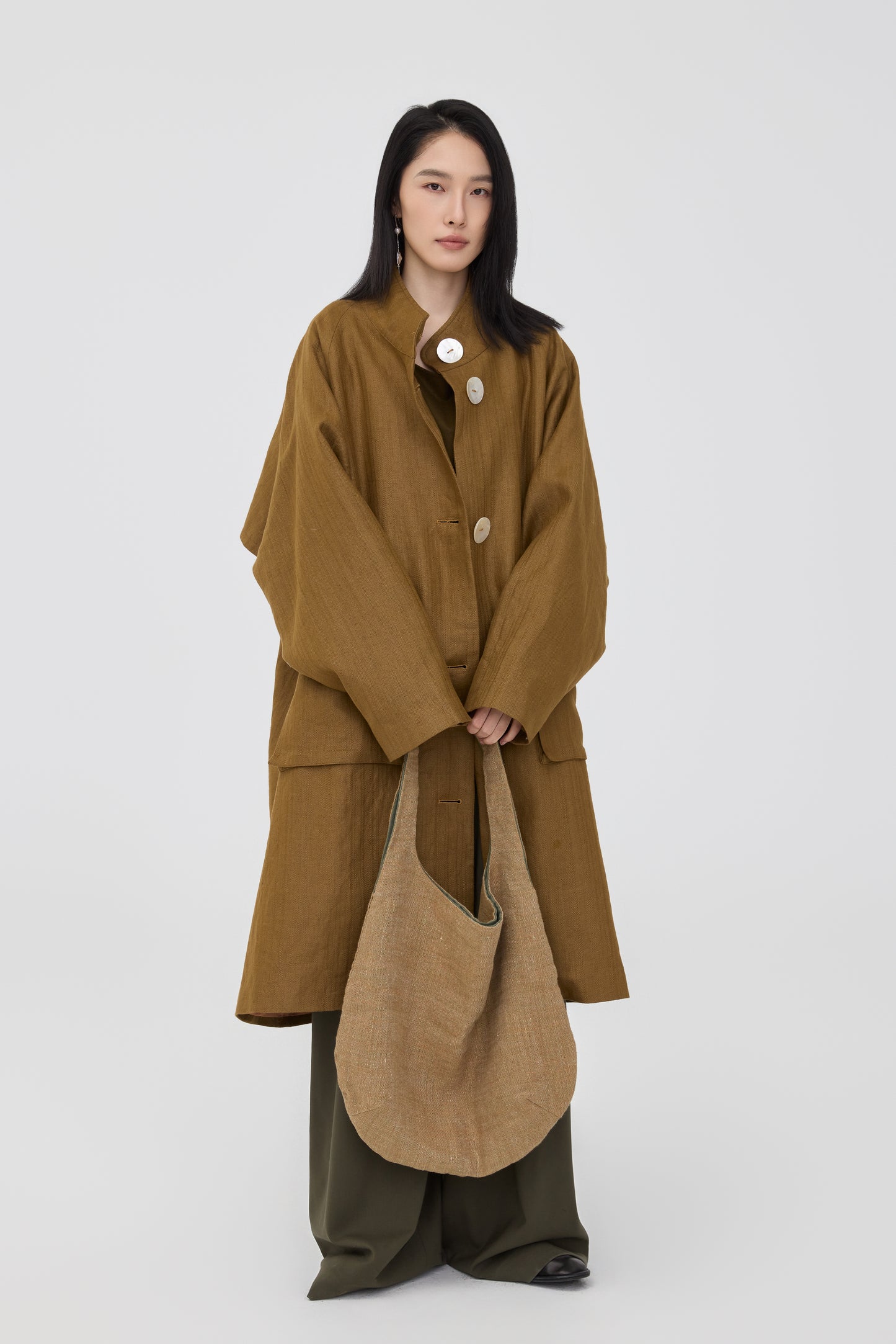 Oversized Linen Pearl Jacket