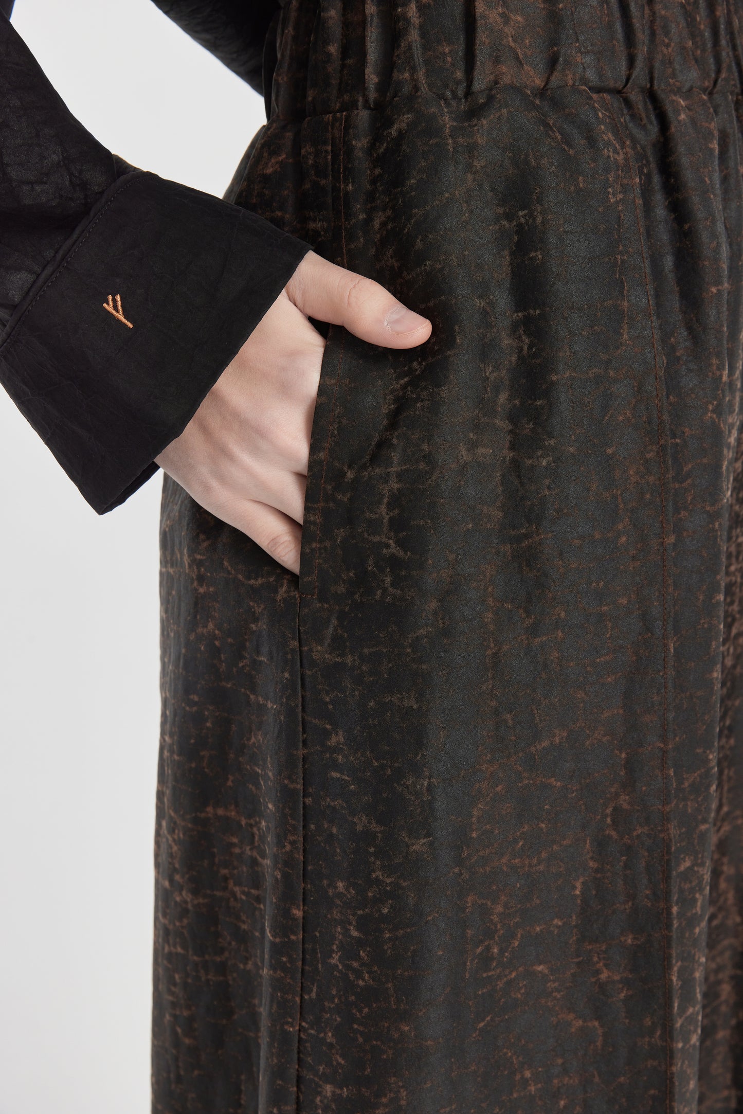 Black Tea Silk Palazzo Trousers