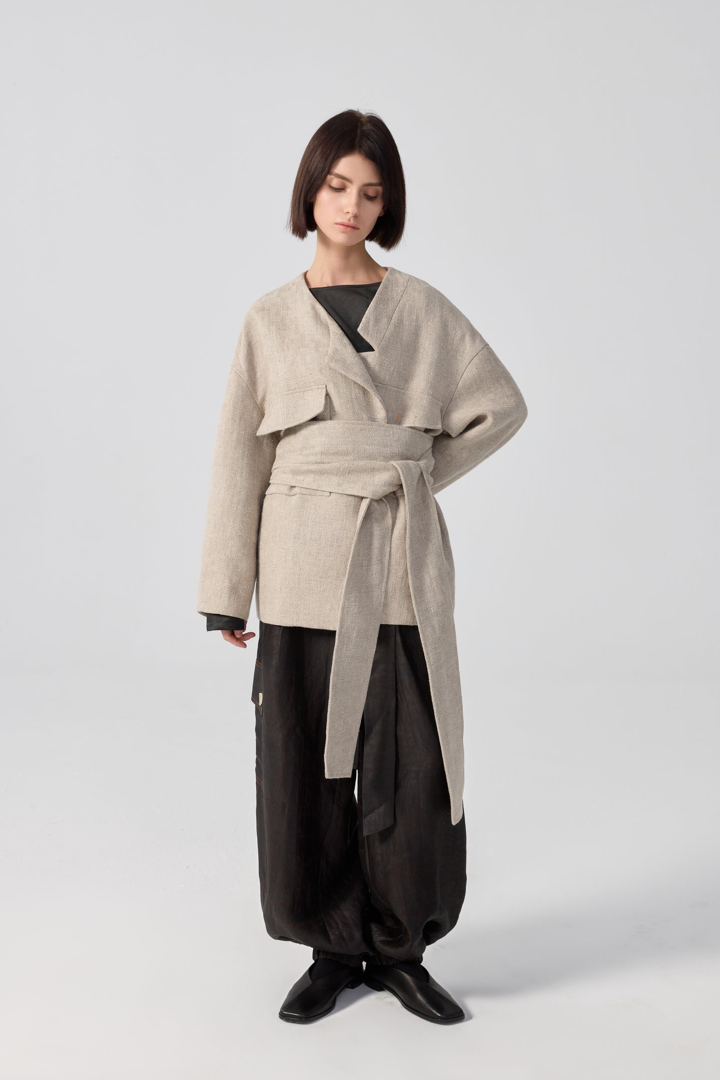 Beige Cream Linen Jacket